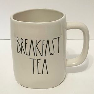 Rae Dunn BREAKFAST TEA Coffee Mug White Black LL by Magenta Farmhouse Pottery